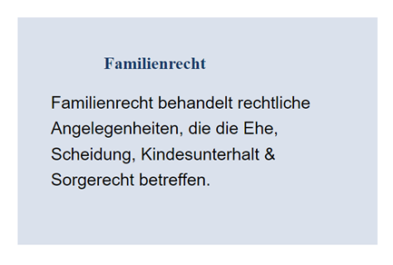 Familienrecht für  Steindorf